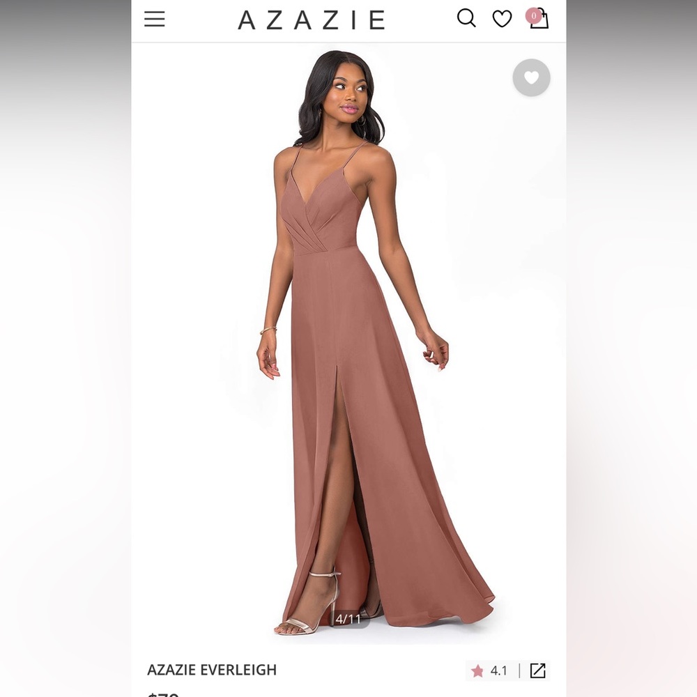 Azazie Blush/Mauve Wedding Guest/Prom/Formal/Bridesmaid Dress — Dry Cleaned!